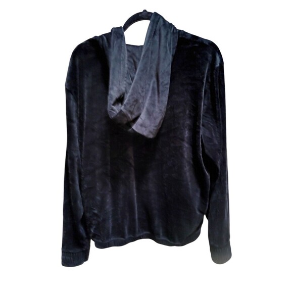 Fila Women Velour 1/2 Zip Hooded Sweater Elastic waistband Black size XL - Picture 3 of 6
